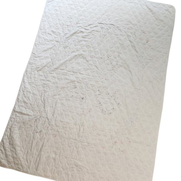 Cottagecore embroidered baby blanket mushroom cat dog flowers - Picture 5 of 12